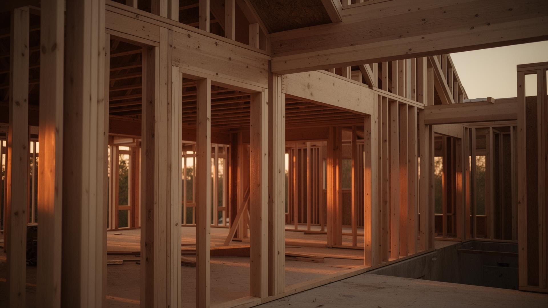 High-end custom home framed at golden hour